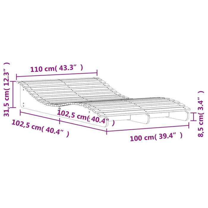 Solseng 205x110x31,5 cm heltre furu