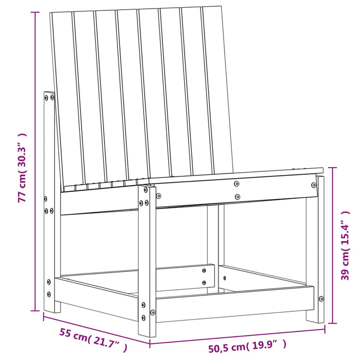 Hagestol hvit 50,5x55x77 cm heltre furu