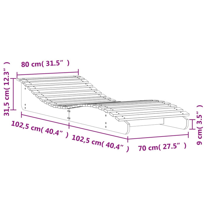 Solseng voksbrun 205x80x31,5 cm heltre furu