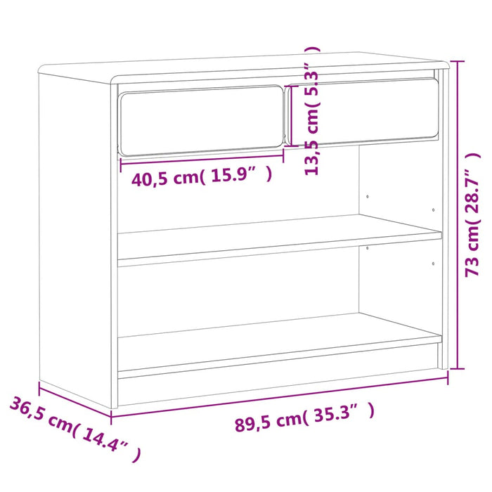 Konsollbord SAUDA eik 89,5x36,5x73 cm heltre furu