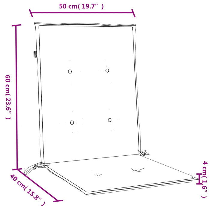 Stolputer med lav rygg 6 stk melert antrasitt 100x50x4 cm stoff