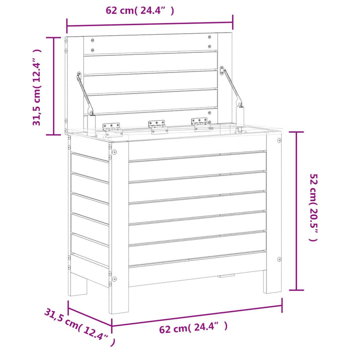 Hagefotskammel 62x31,5x52 cm heltre furu