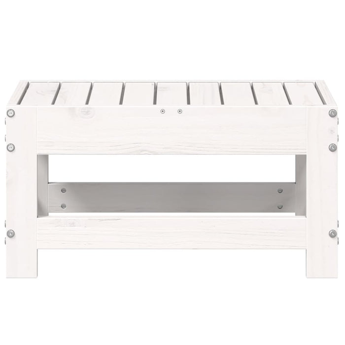 Hagefotskammel hvit 62x30x32 cm heltre furu