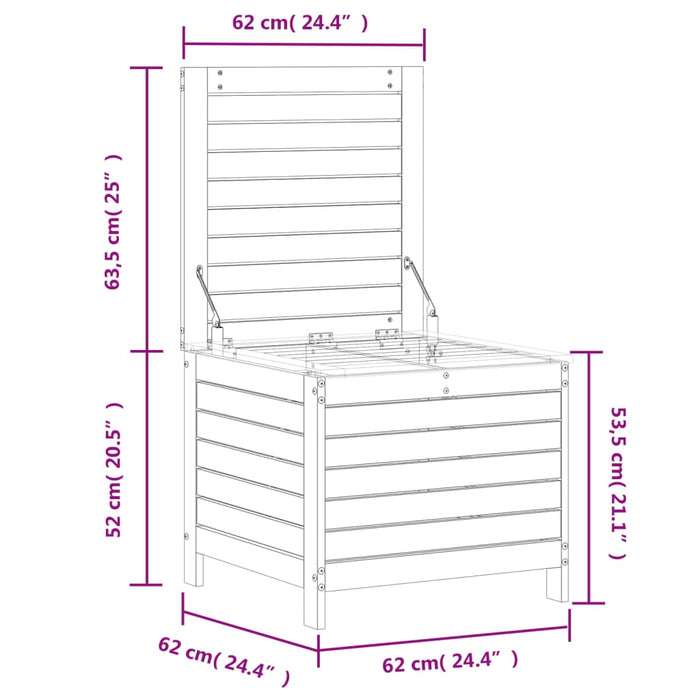 Hagefotskammel 62x63,5x53,5 cm heltre furu