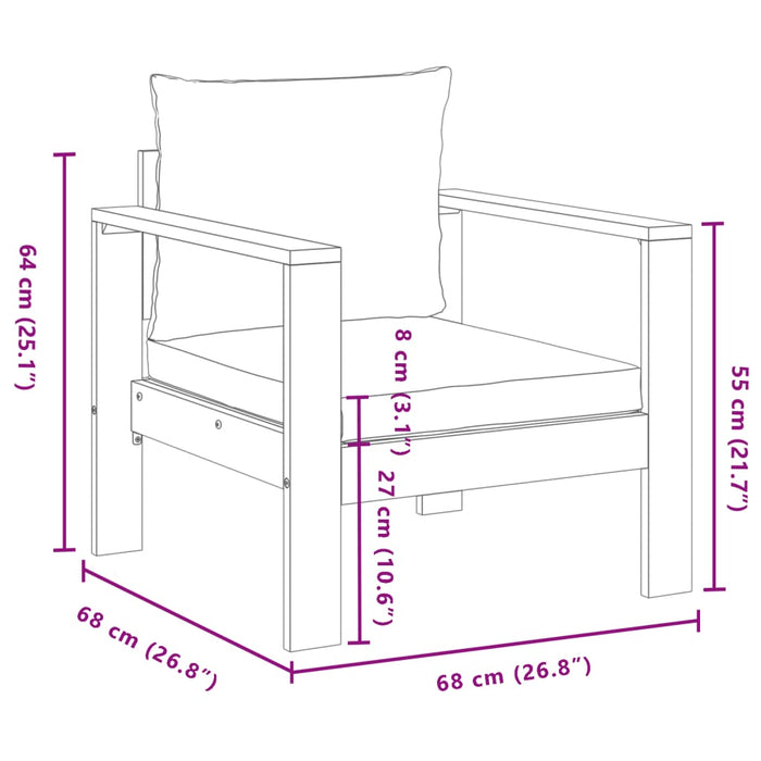 Hagesofastol med puter heltre akasie