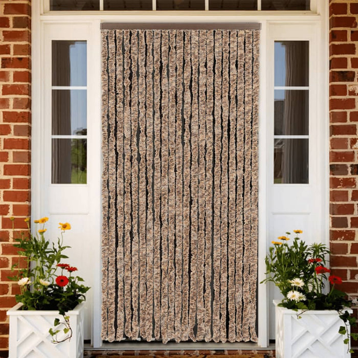 Fluegardin beige og mørkebrun 56x185 cm chenille