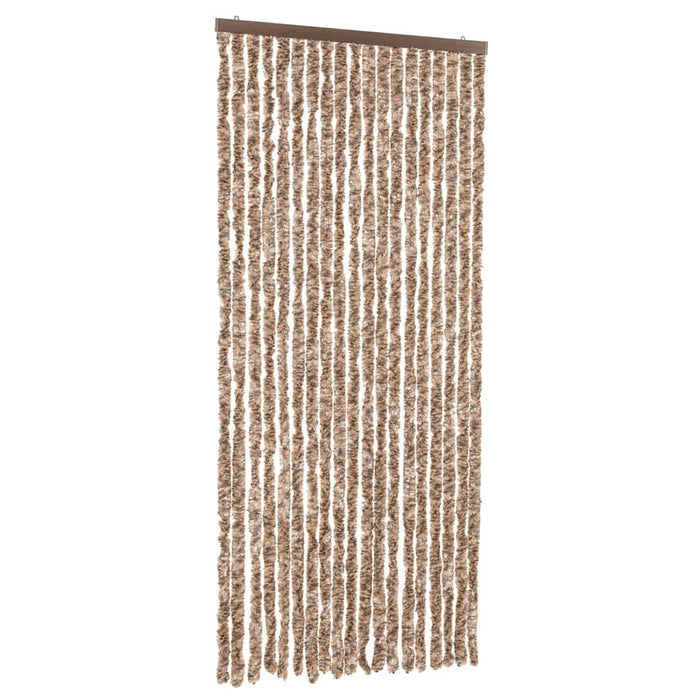 Fluegardin beige og mørkebrun 56x200 cm chenille