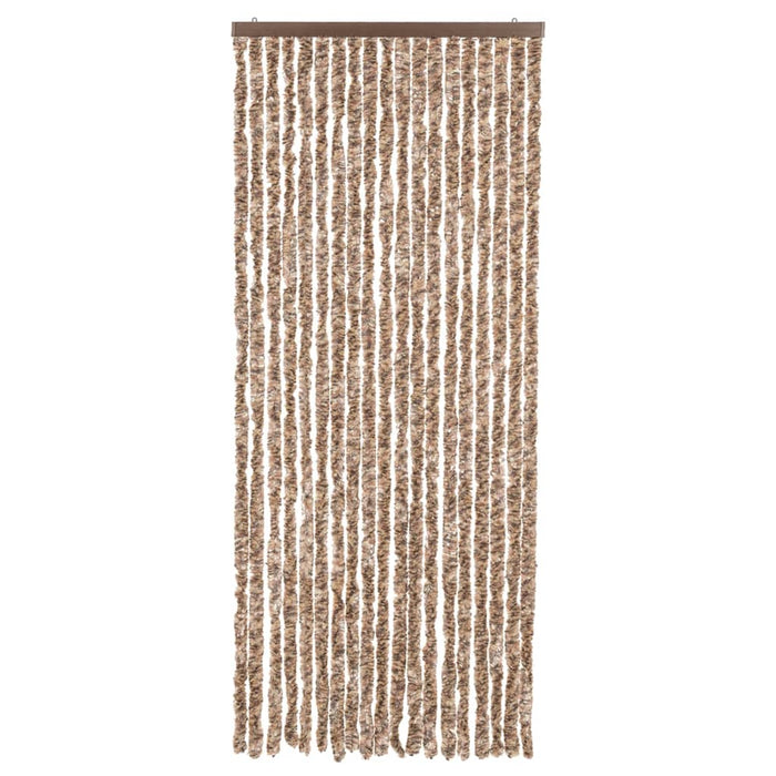 Fluegardin beige og mørkebrun 56x200 cm chenille