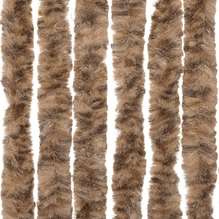 Fluegardin beige og mørkebrun 56x200 cm chenille