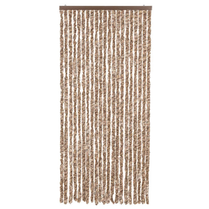 Fluegardin beige og mørkebrun 100x200 cm chenille