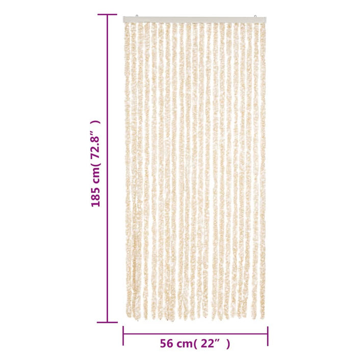 Fluegardin beige og hvit 56x185 cm chenille