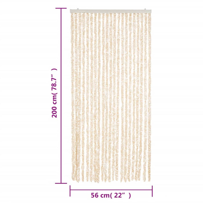 Fluegardin beige og hvit 56x200 cm chenille