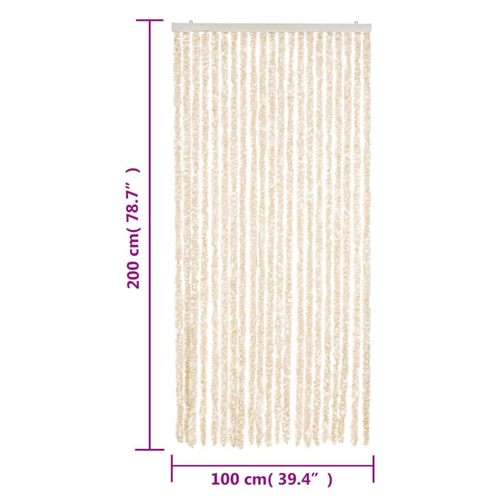 Fluegardin beige og hvit 100x200 cm chenille