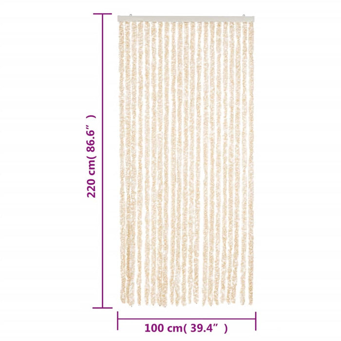 Fluegardin beige og hvit 100x220 cm chenille