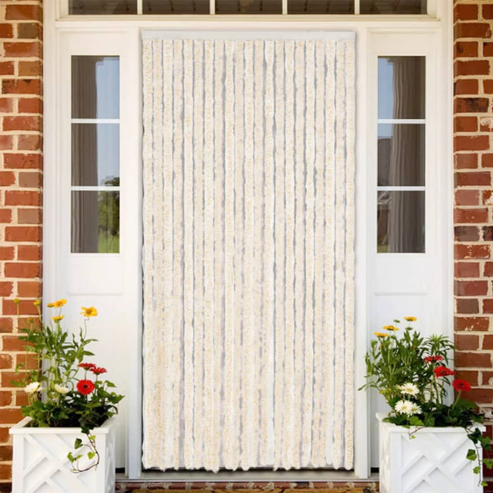 Fluegardin beige og hvit 100x220 cm chenille