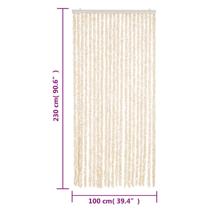 Fluegardin beige og hvit 100x230 cm chenille