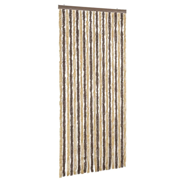 Fluegardin mørkebrun og beige 56x185 cm chenille