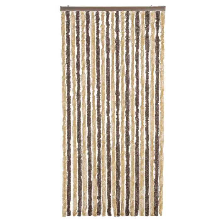 Fluegardin mørkebrun og beige 56x200 cm chenille