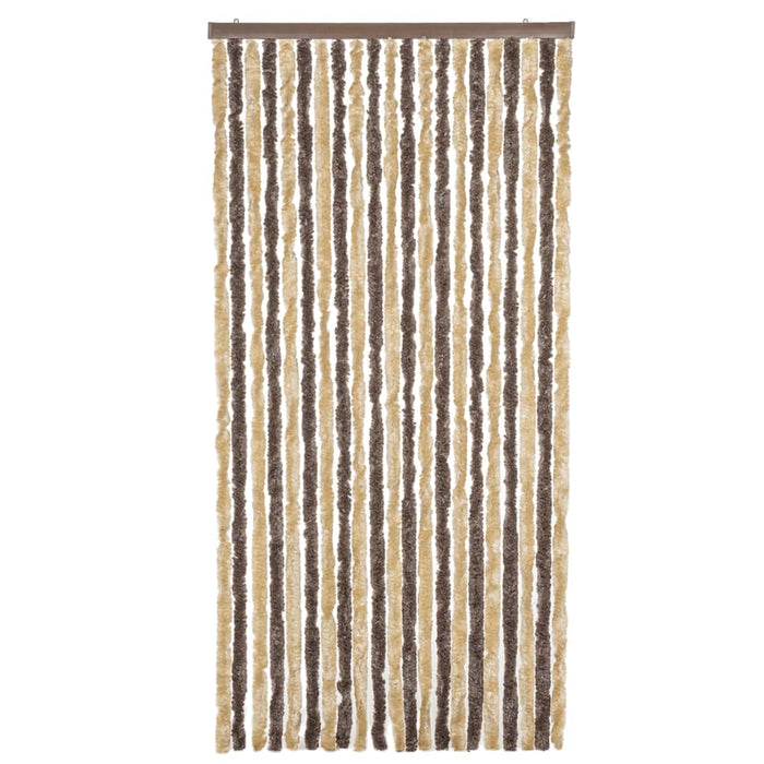 Fluegardin mørkebrun og beige 90x220 cm chenille