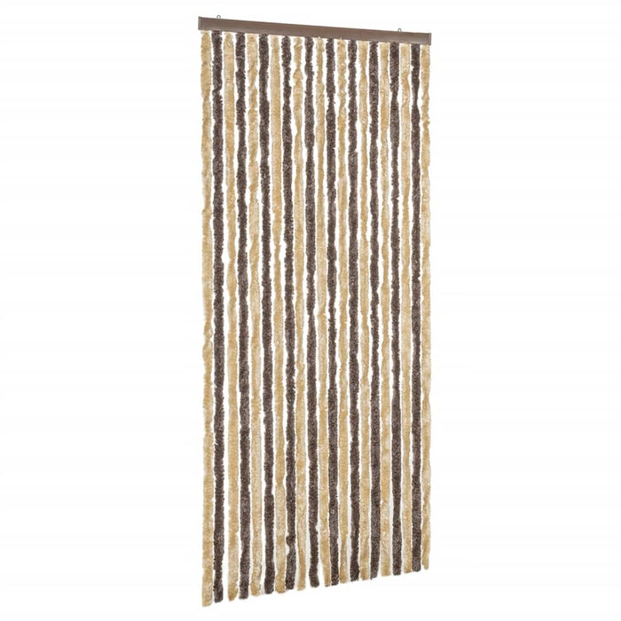 Fluegardin mørkebrun og beige 100x200 cm chenille