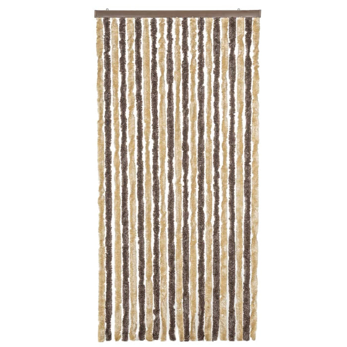 Fluegardin mørkebrun og beige 100x230 cm chenille