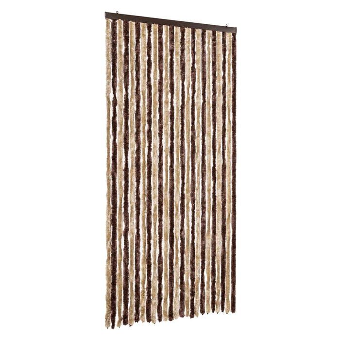 Fluegardin beige og lysebrun 100x200 cm chenille