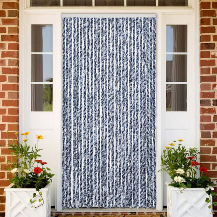 Fluegardin blå og hvit 100x230 cm chenille