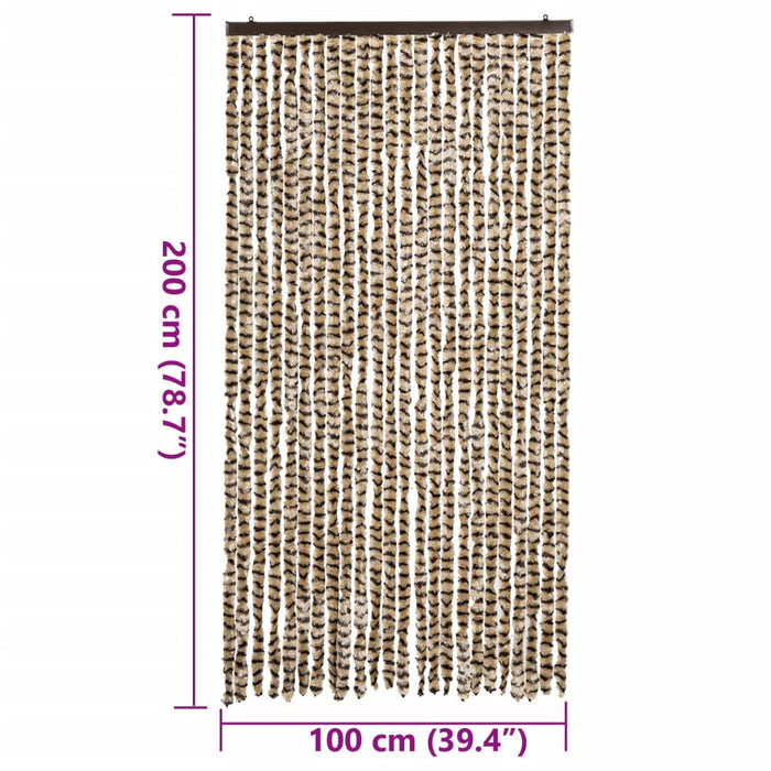 Fluegardin beige og brun 100x200 cm chenille