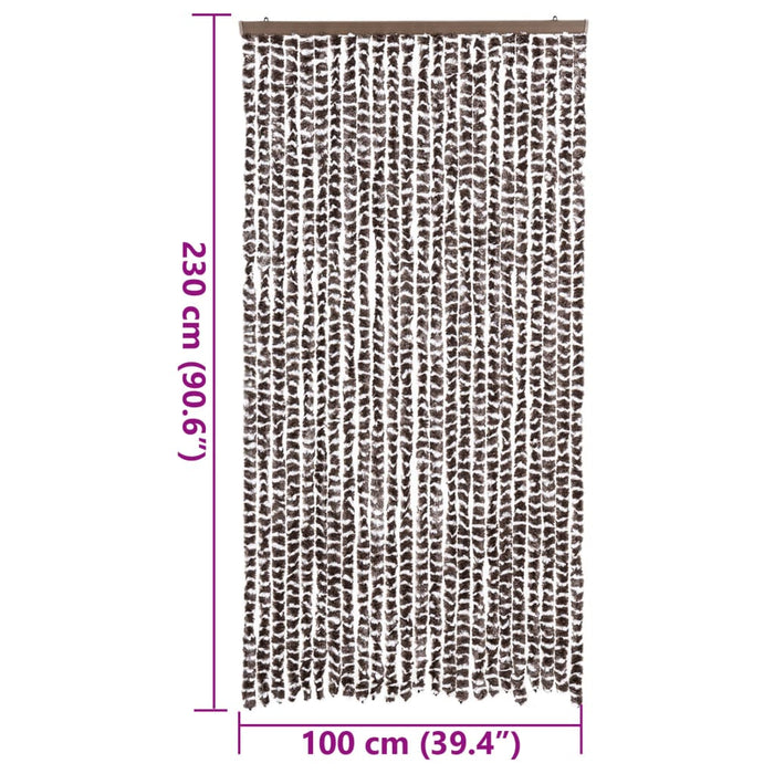 Fluegardin brun og hvit 100x230 cm chenille