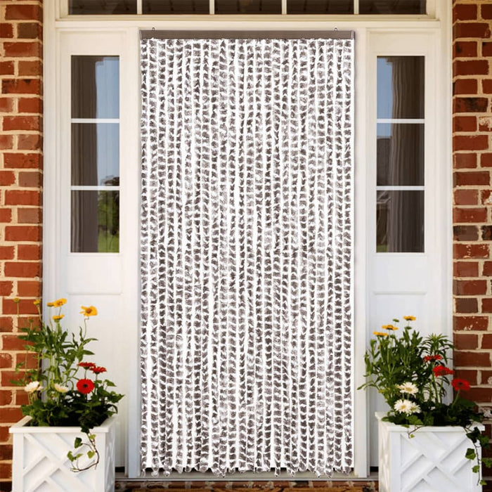 Fluegardin gråbrun og hvit 100x200 cm chenille