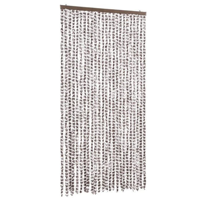 Fluegardin gråbrun og hvit 100x230 cm chenille