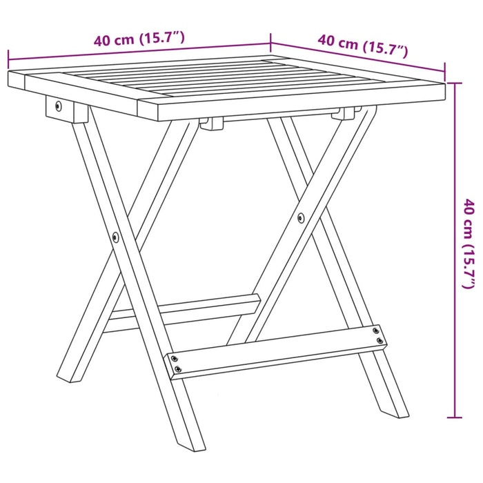 Hagebord 40x40x40 cm heltre akasie