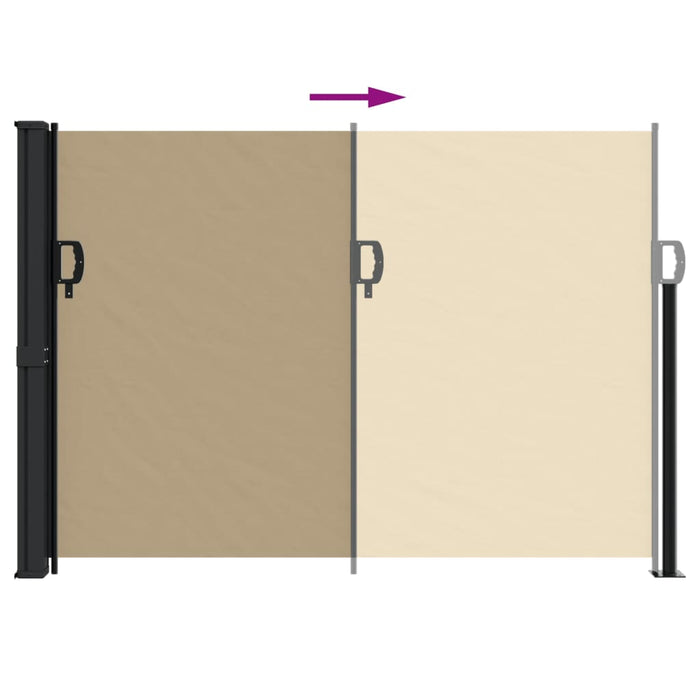 Uttrekkbar sidemarkise beige 140x300 cm