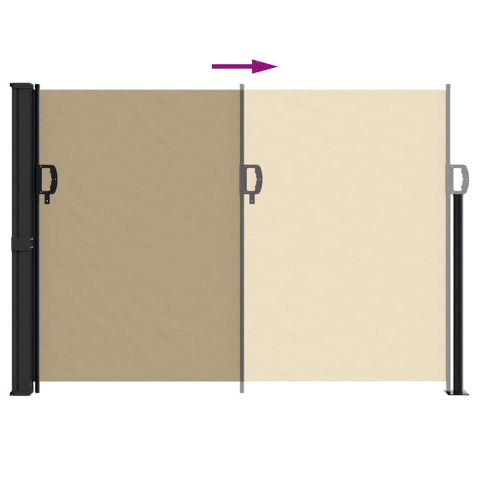 Uttrekkbar sidemarkise beige 140x600 cm