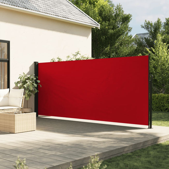 Uttrekkbar sidemarkise 180x600 cm rød