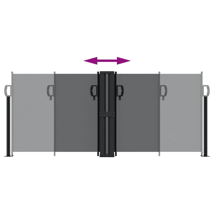 Uttrekkbar sidemarkise 100x600 cm svart