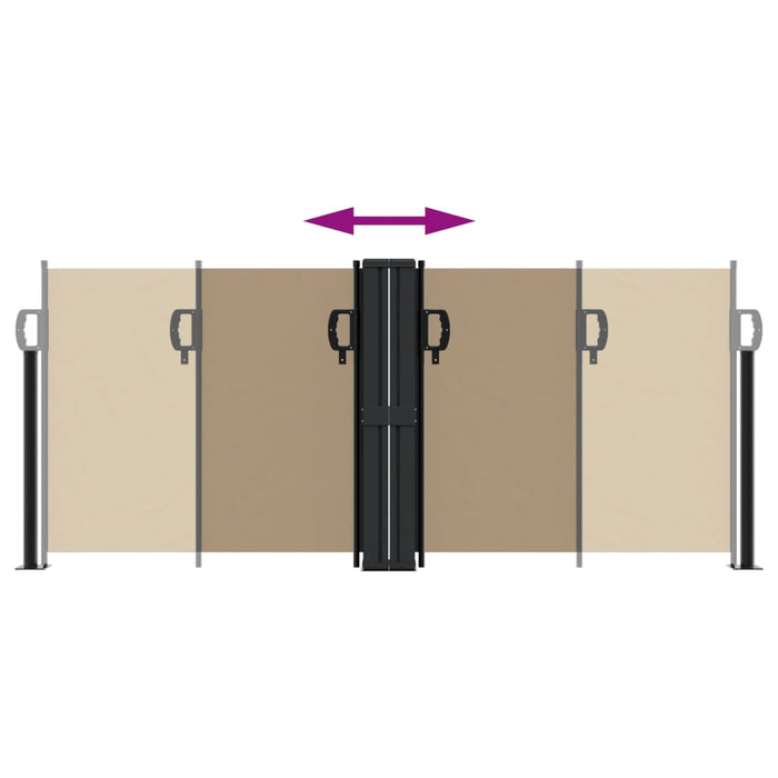 Uttrekkbar sidemarkise 100x600 cm gråbrun