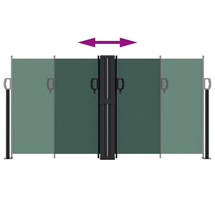 Uttrekkbar sidemarkise mørkegrønn 120x600 cm