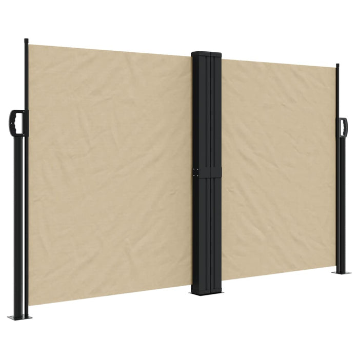 Uttrekkbar sidemarkise beige 140x600 cm