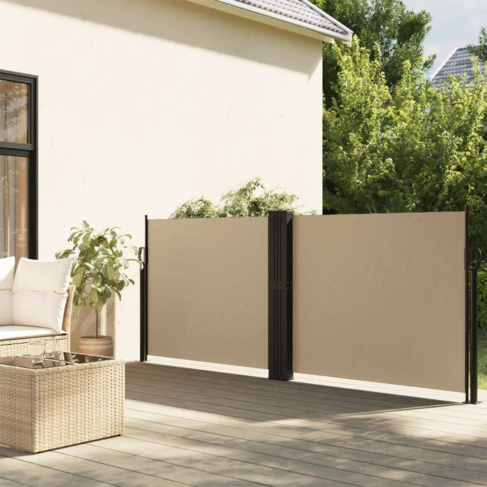 Uttrekkbar sidemarkise beige 140x600 cm