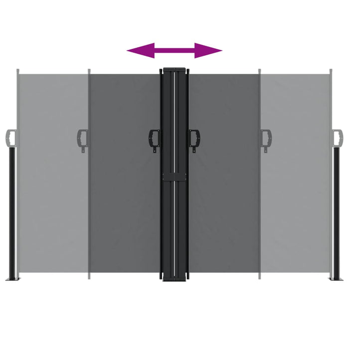 Uttrekkbar sidemarkise 160x600 cm svart