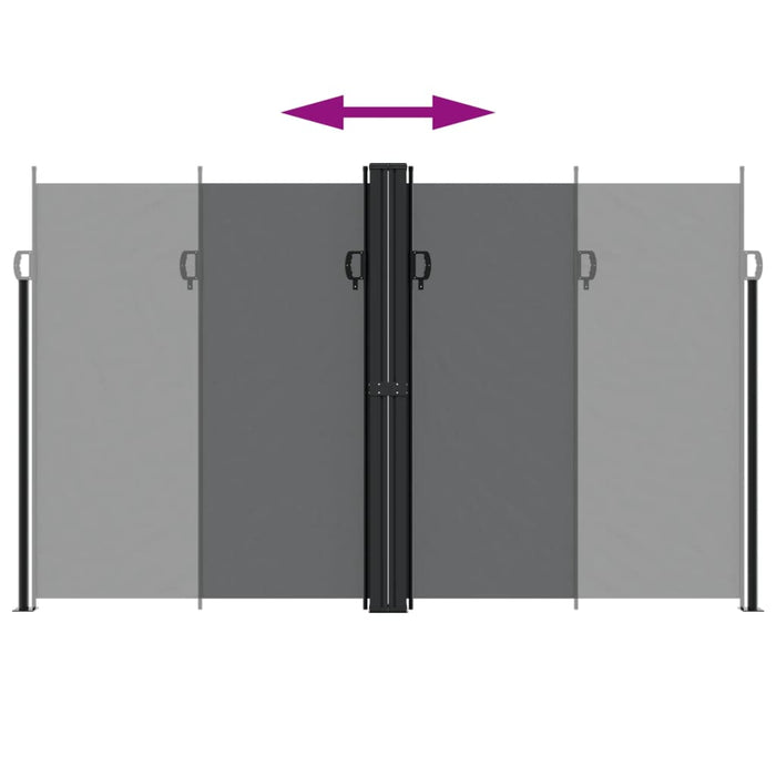 Uttrekkbar sidemarkise 200x600 cm svart