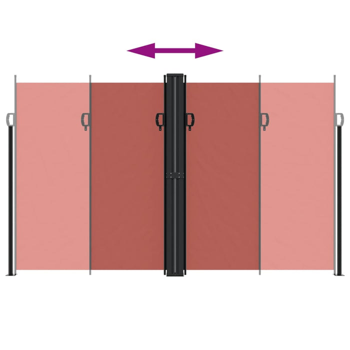 Uttrekkbar sidemarkise terrakotta 200x600 cm