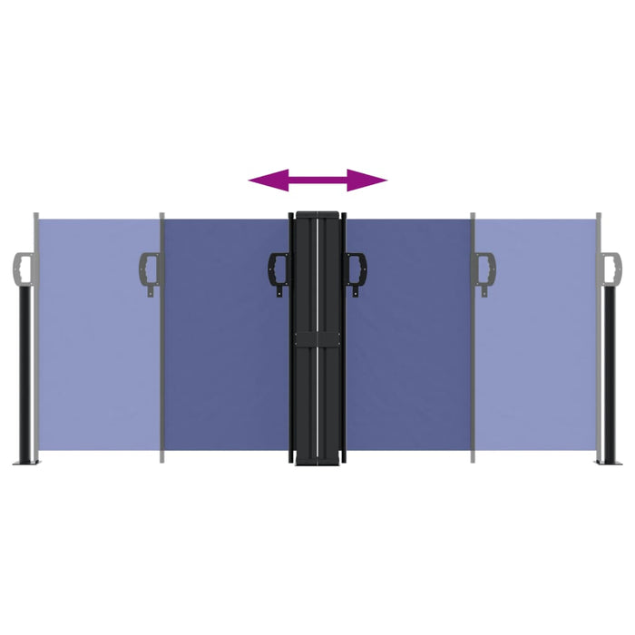 Uttrekkbar sidemarkise 100x1000 cm blå