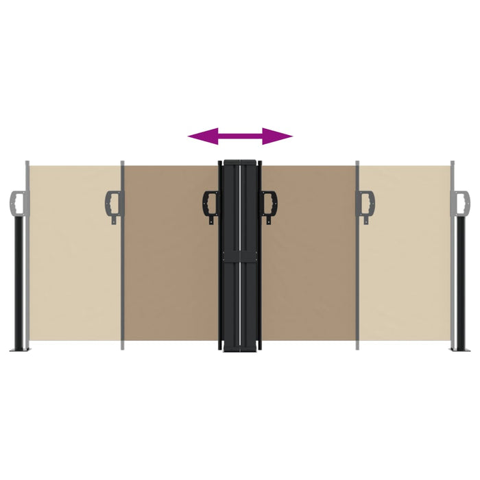 Uttrekkbar sidemarkise 100x1000 cm gråbrun