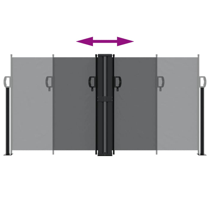 Uttrekkbar sidemarkise svart 120x1200 cm