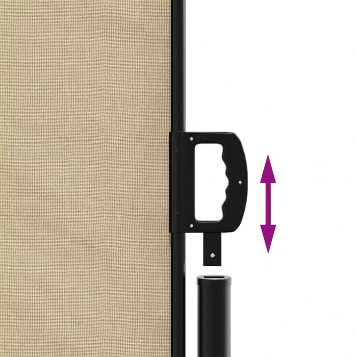 Uttrekkbar sidemarkise beige 140x1200 cm