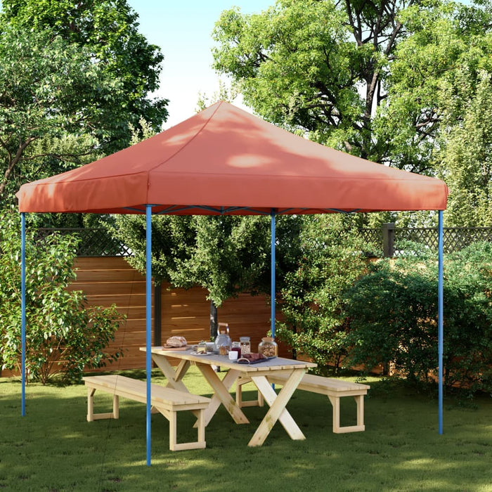 Sammenleggbart partytelt pop-up terrakotta 292x292x315 cm