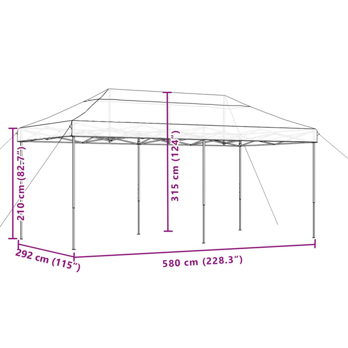 Sammenleggbart partytelt pop-up grønn 580x292x315 cm