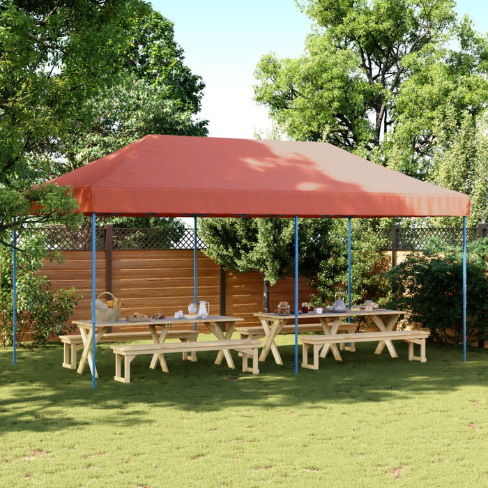 Sammenleggbart partytelt pop-up terrakotta 580x292x315 cm